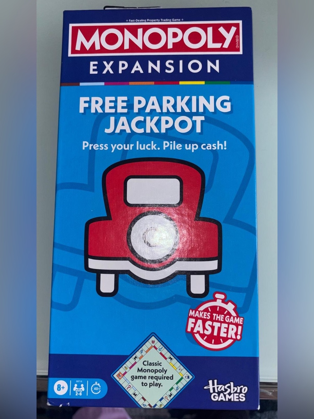 NEW Monopoly Free Parking Jackpot Expansion Game Sealed